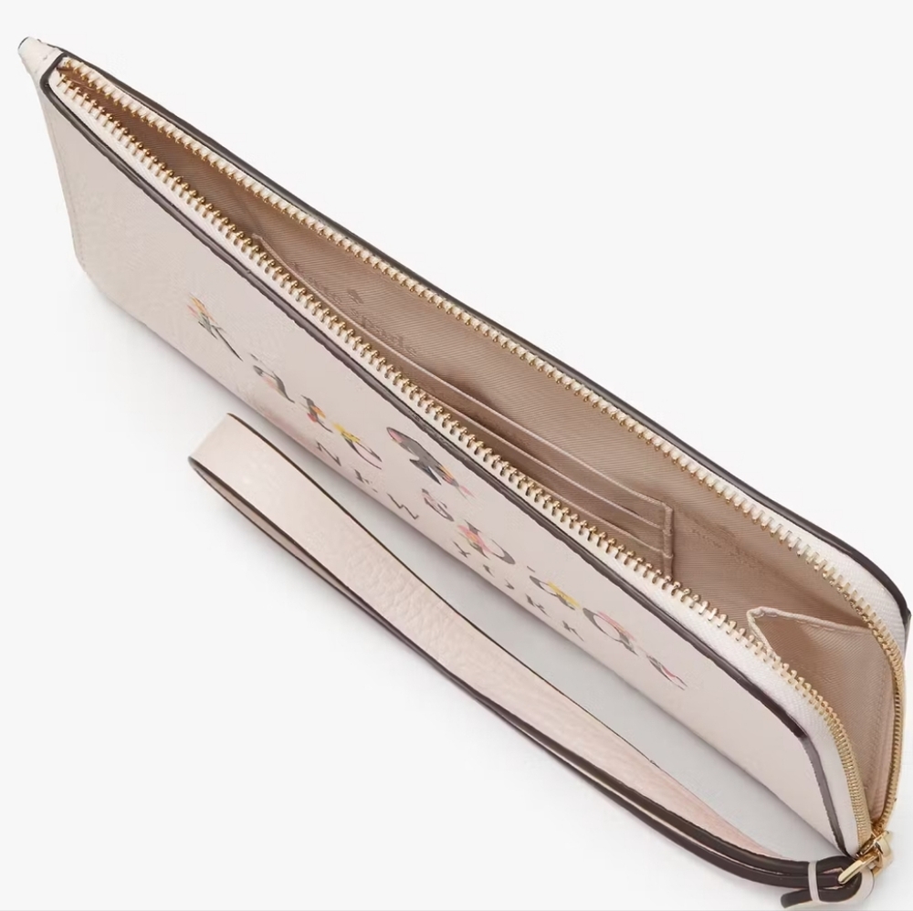 kate spade Zip Wristlet light rose garden logo NWT Rare - Picture 12 of 12